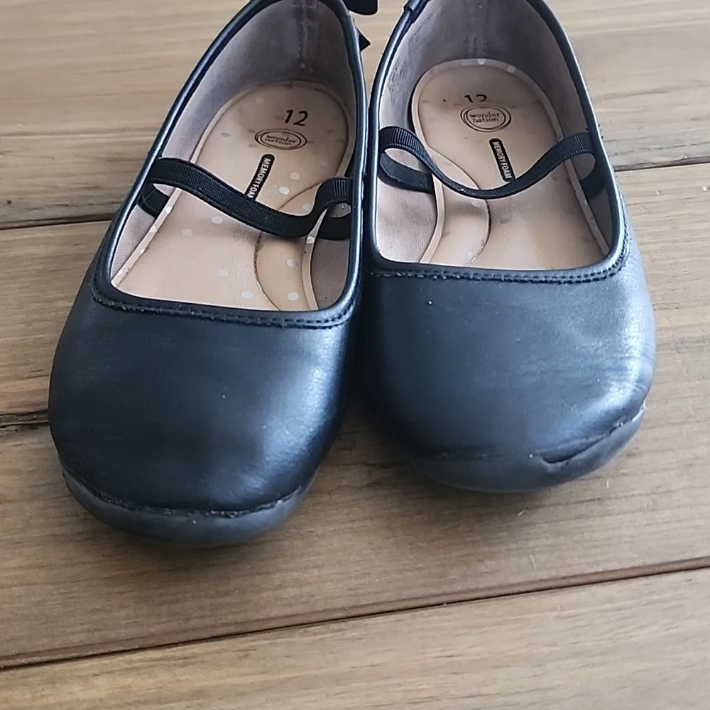 Girls Black Ballet Flats - Size 12